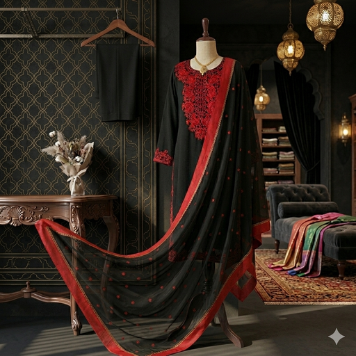 Midnight Red Kurti